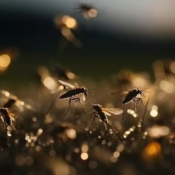 A Swarm Of Mosquitos. Generative AI. 