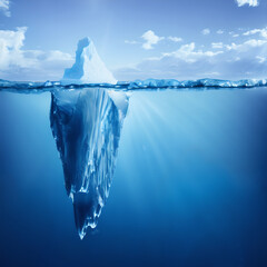Iceberg under water - Hidden Danger And Global Warming Concept