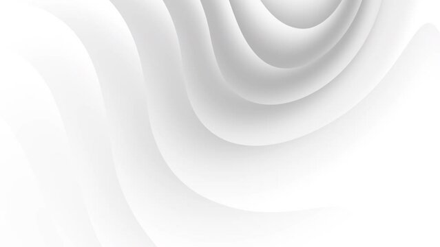 Curve white background. Abstract 3d waves flowing. Seamless loop animation. 4K footage