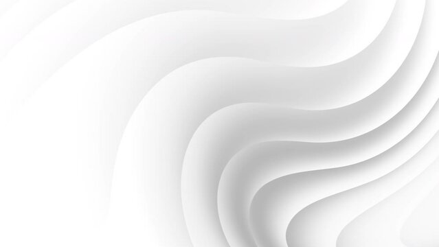 White curve waves abstract 3d background. Seamless looping animation