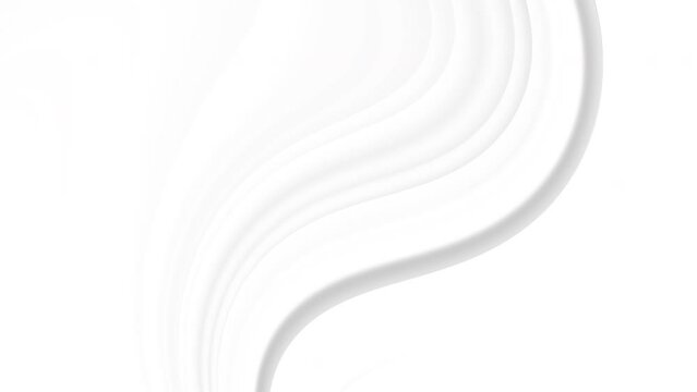 White grey curve waves abstract 3d motion background. Seamless looping animation