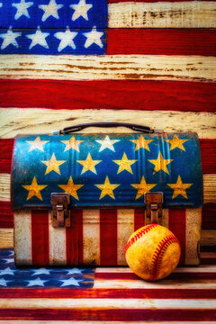 Lunch Pail And Baseball
