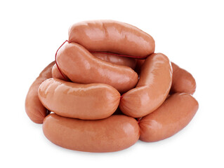 Tasty sausages isolated on white. Meat product