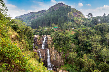 Ramboda waterfall in Sri Lanka