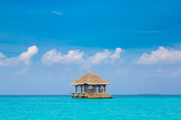 Gazebo at tropical paradise beach