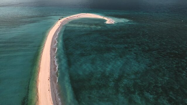 Aerial view of White Island in Camiguin Island, Philippines.