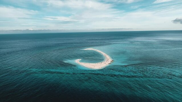 Aerial view of White Island in Camiguin Island, Philippines.