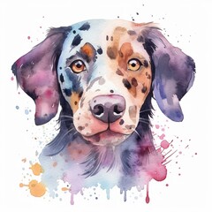 Watercolor dog portrait 