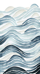 Fototapeta premium water ripple wave texture, transparent, isolated Blue, navy, silver, beige, white water wave illustration. Graphic Resource abstract background for ocean wave backdrop or copy space. Generative AI