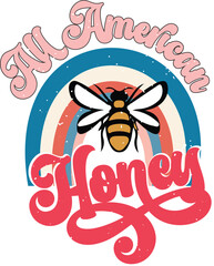 Funny 4th of July Sublimation American Flag Embedded Graphics on White Background. Red Green Typographic Combination for Print on Demand Business and Printing Industry.