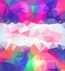 Obraz premium Abstract geometric background with triangles. Vector illustration. Pink, blue, purple colors.