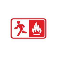 Emergency fire exit symbol icon isolated on white background