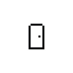 this is a door icon in pixel art with black color and white background ,this item good for presentations,stickers, icons, t shirt design,game asset,logo and your project.