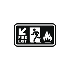 Emergency fire exit symbol icon isolated on white background