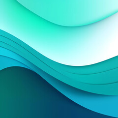 Obraz premium Green abstract blue wave background