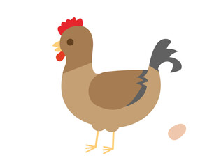茶色いニワトリ(雌鶏)をイメージしたイラスト