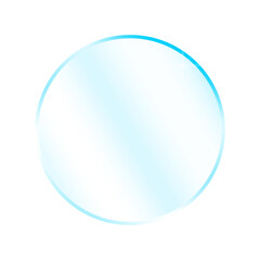 Glass, acrylic or plastic circle. glare mirror. glossy round glass icon. Vector illustration.