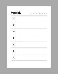 Minimalist Weekly Planner. 