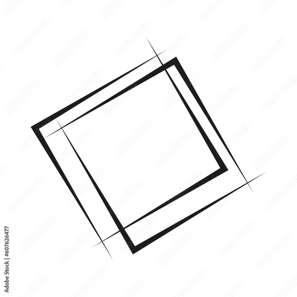 Aufkleber geometric abstract square element. intersecting lines forming a square shape. vector illustration.