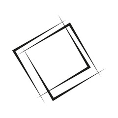 Geometric abstract square element. Intersecting lines forming a square shape. Vector illustration.