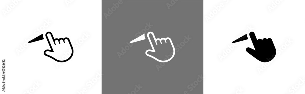 Poster finger swipe icon in line style. gesture simple black style symbol sign for apps and website, vector