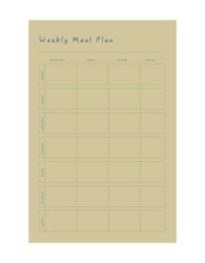 Weekly Meal Plan. Plan you food day easily. Vector illustration.
