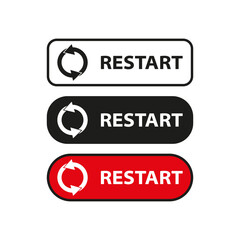 restart button for restarting computer, refresh and reboot button for beginning technology devices again. Vector illustration. - obrazy, fototapety, plakaty