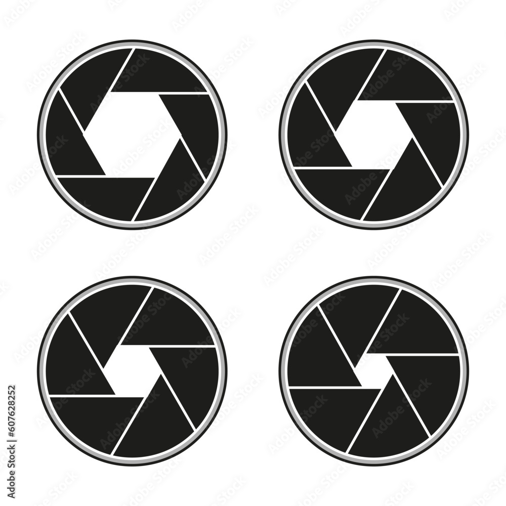 Poster camera shutter with aperture for photography concepts. vector illustration.