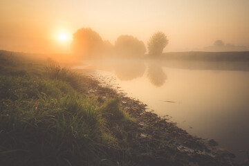 sunrise over the river
