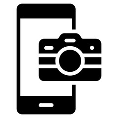 Camera smartphone solid icon, use for website mobile app presentation