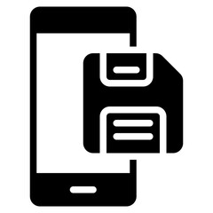 Save smartphone solid icon, use for website mobile app presentation