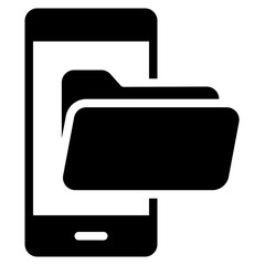 Folder smartphone solid icon, use for website mobile app presentation