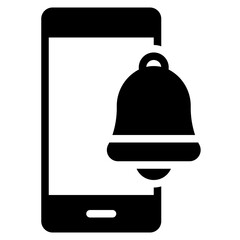 Fototapeta premium Notification smartphone solid icon, use for website mobile app presentation