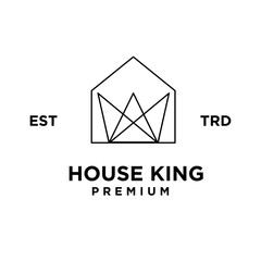 Fototapeta premium Crown home king logo icon design illustration