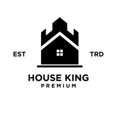 Crown home king logo icon design illustration