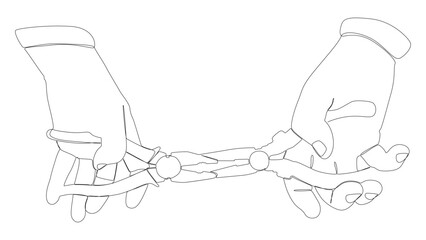 One continuous line of Pliers, Tongs. A hand tool used to hold objects securely. Thin Line Illustration vector concept. Contour Drawing Creative ideas.
