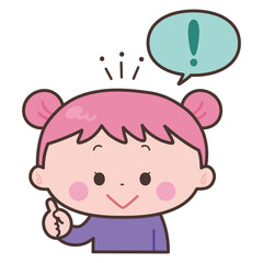 ひらめく　女の子