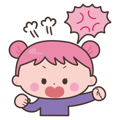 怒る　女の子