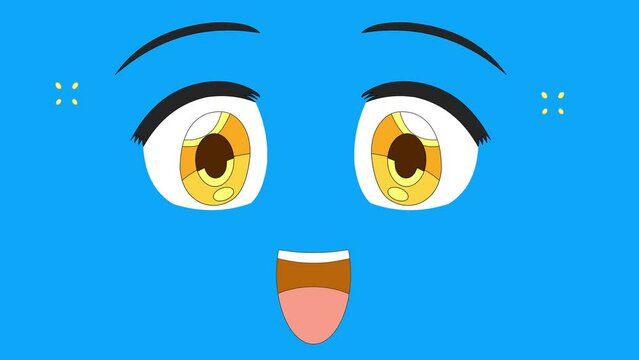 Cartoon eyes smile anime style for video editing effects.