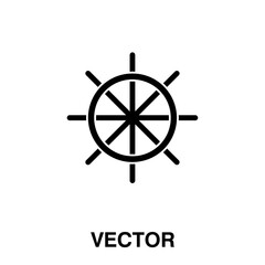Obraz premium Rudder icon, vector illustration. vector rudder icon illustration isolated on white background, rudder icon.eps