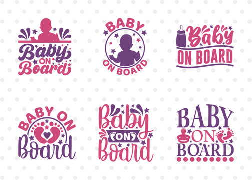 Premium Vector Baby on board svg, baby on board