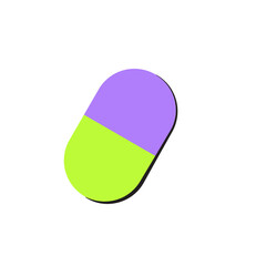 green capsule isolated on white