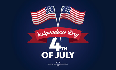 USA Independence Day celebration. 4th of July. American national holiday. Vector Illustration