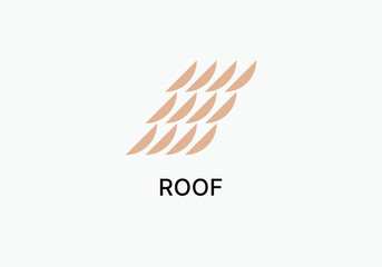 Logo design featuring stacked crescents resembling a roof structure.