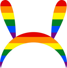LGBTQ rainbow headband rabbit shape PNG  2023052962