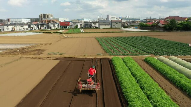 農業と自然の風景を表現しています。農業は、私たちの生活に欠かせないものです。農業によって、私たちは食料を得ることができます。また、農業は、私たちの生活環境を支えています。農業は、自然と共存しながら、私たちの生活を豊かにしてくれます。