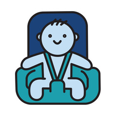 Filled Line CAR SEAT FOR BABY design vector icon design vector line icon svg