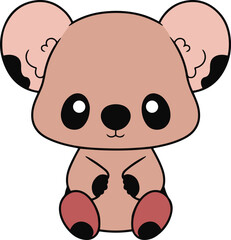 Cute Koala cartoon. Koala clipart vector illustration