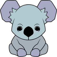 Cute Koala cartoon. Koala clipart vector illustration