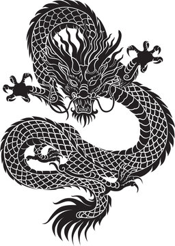 Chinese black dragon tattoo